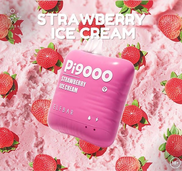 ELFBAR PI9000 5% - Strawberry Ice Cream- Vị Kem Dâu