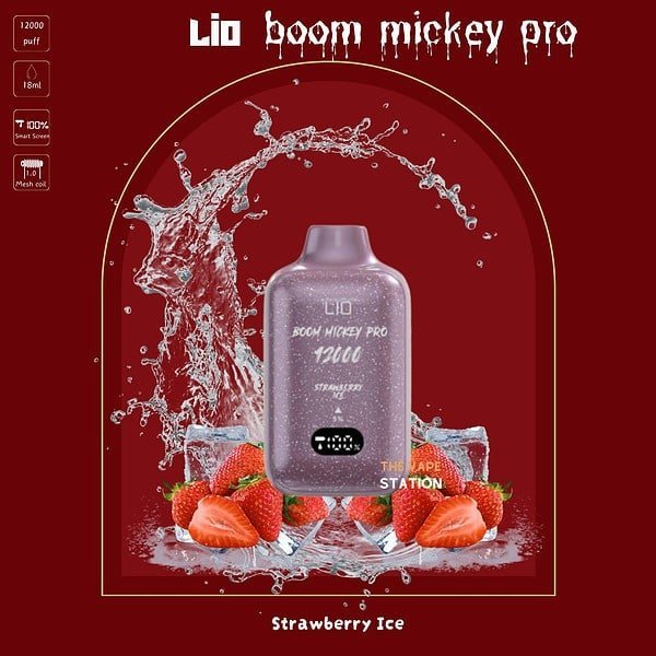 Lio Mickey Pro 12000 puff 5% - Strawberry Ice - Vị Dâu Lạnh