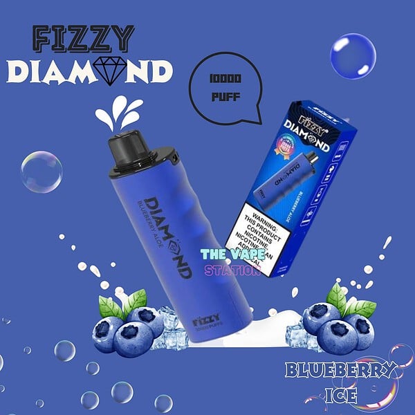 Fizzy Diamond 10000 puff 5% - Blueberry Aloe - Vị Việt Quất Nha Đam
