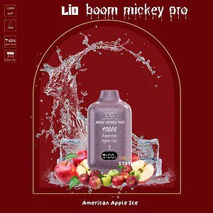 Lio Mickey Pro 12000 puff 5% - American Apple Ice - Vị Táo Đỏ Lạnh