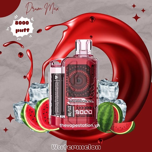 BoAce Drum Max 8000 puff 5% - Watermelon - Vị Dưa Hấu