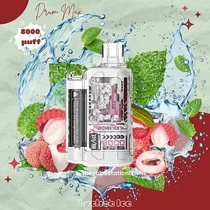 BoAce Drum Max 8000 puff 5% - Lychee Ice- Vị Vải Lạnh