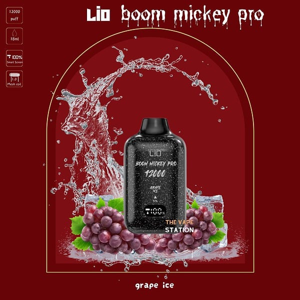 Lio Mickey Pro 12000 puff 5% - Grape Ice - Vị Nho Lạnh