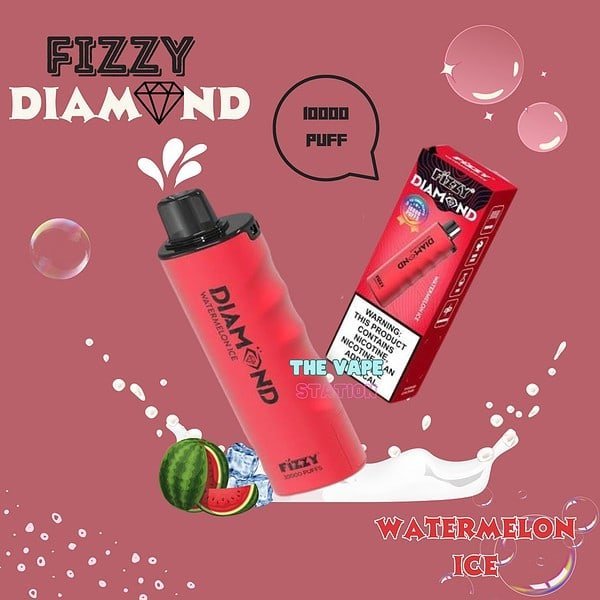Fizzy Diamond 10000 puff 5% - Watermelon Ice - Vị Dưa Hấu Lạnh